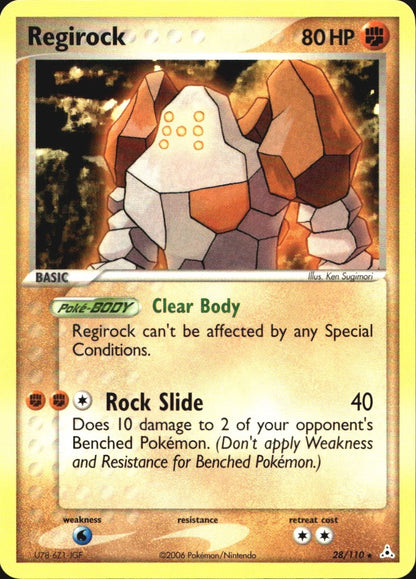 Regirock 28/110 Rare Holon Phantoms Pokemon Near Mint