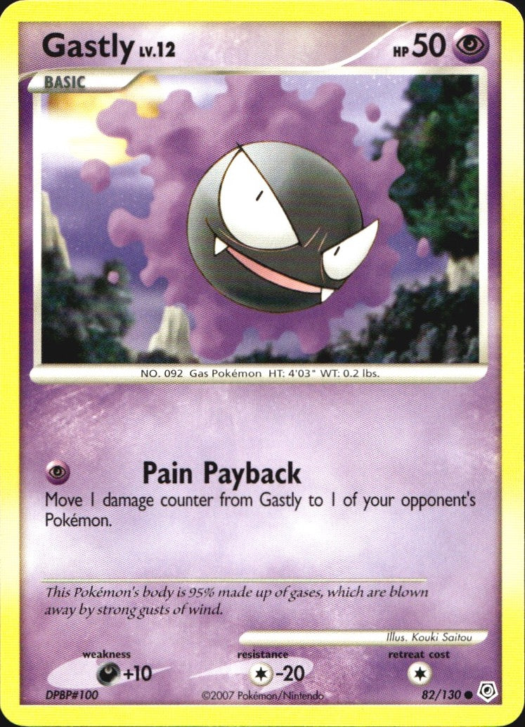 Gastly 82/130 Common Diamond & Pearl Pokemon Near Mint