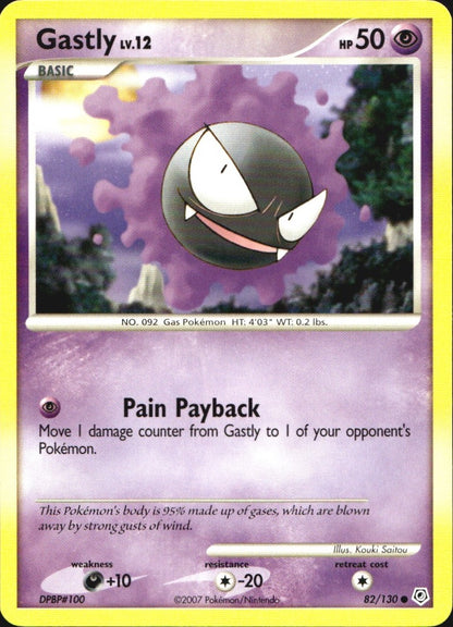 Gastly 82/130 Common Diamond & Pearl Pokemon Near Mint