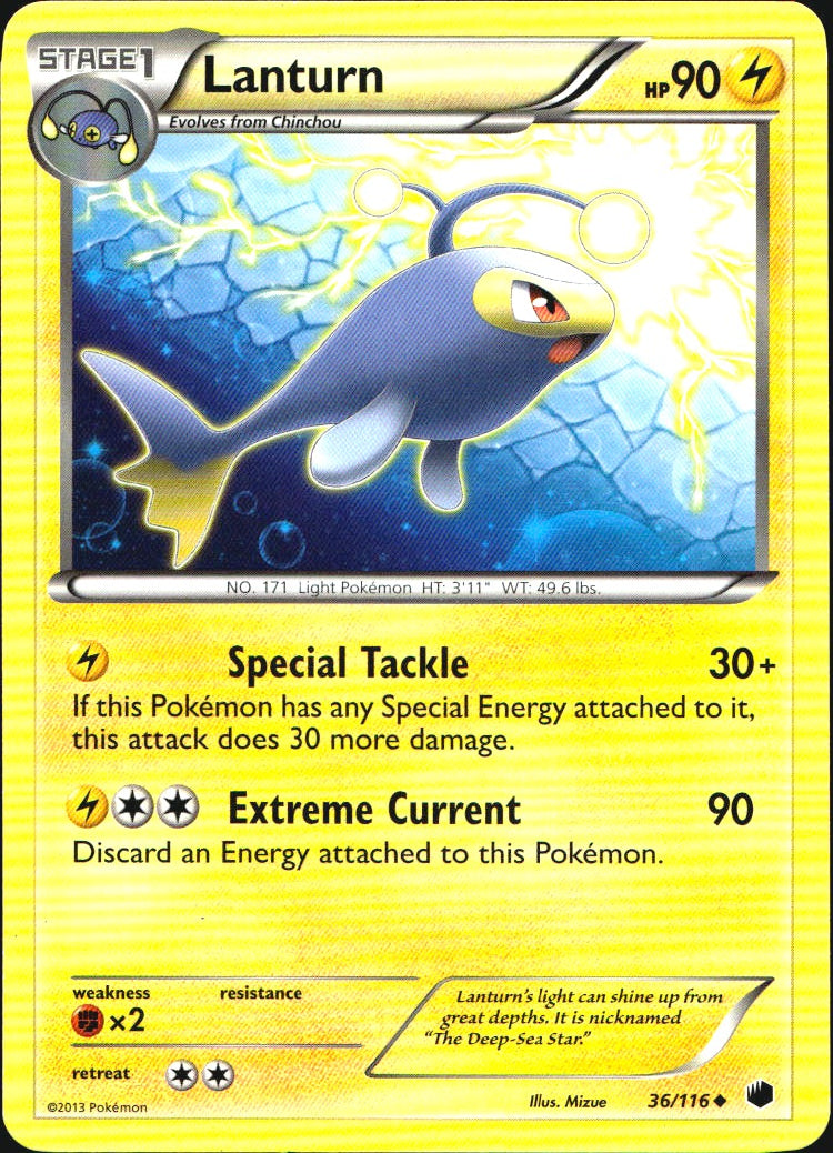 Lanturn 36/116 Uncommon Plasma Freeze Pokemon Near Mint
