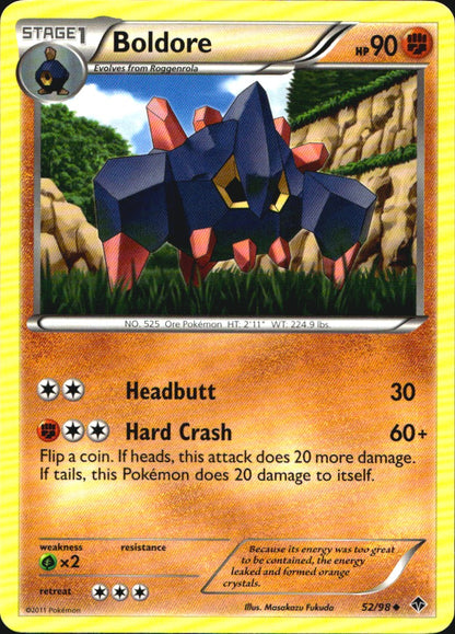 Boldore 52/98 Uncommon Emerging Powers Pokemon Near Mint