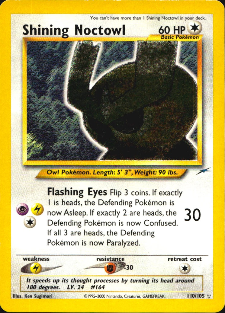 Shining Noctowl 110/105 Rare Shining Neo Destiny Pokemon Lightly Played