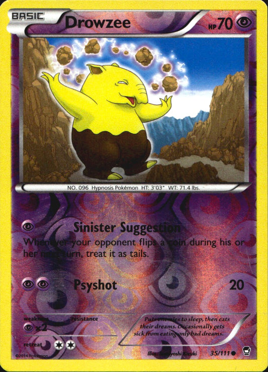 Drowzee 35/111 Common Furious Fists Pokemon Reverse Holo Near Mint