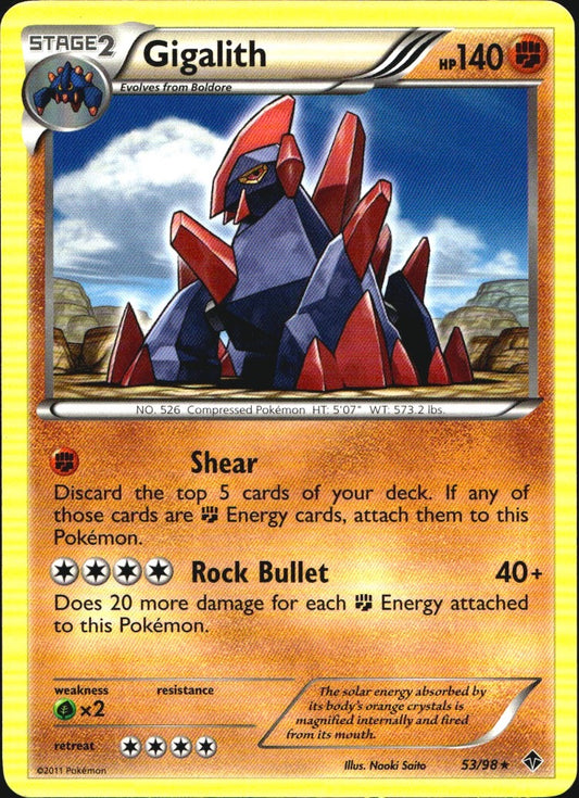Gigalith 53/98 Rare Emerging Powers Pokemon Near Mint