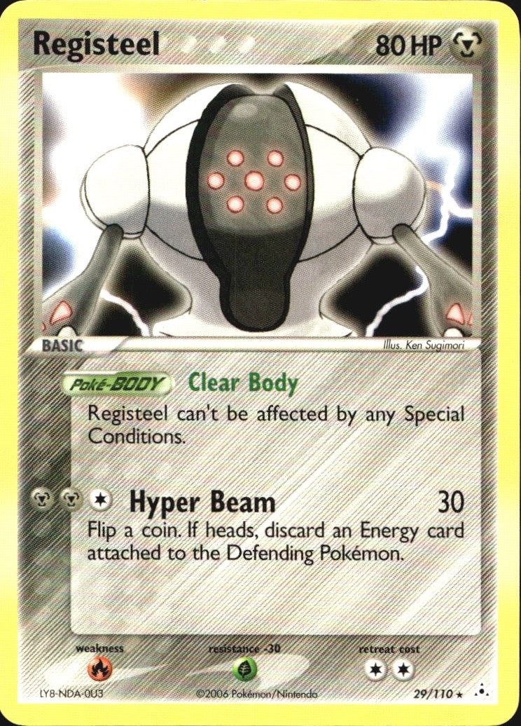 Registeel 29/110 Rare Holon Phantoms Pokemon Near Mint