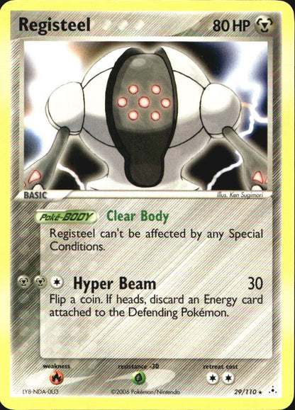 Registeel 29/110 Rare Holon Phantoms Pokemon Near Mint
