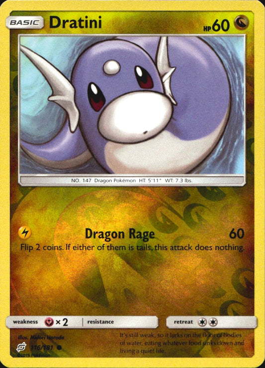 Dratini 116/181 Common Team Up Pokemon Reverse Holo Near Mint