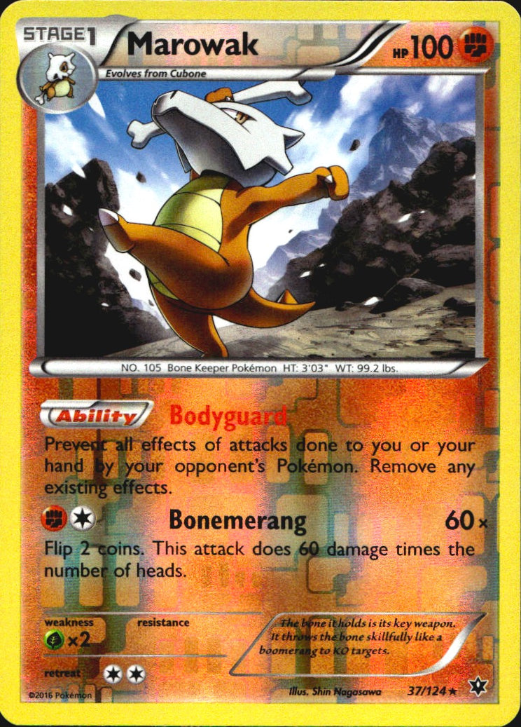 Marowak 37/124 Rare Fates Collide Pokemon Reverse Holo Near Mint
