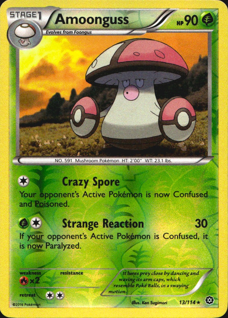 Amoonguss 13/114 Rare Steam Siege Pokemon Reverse Holo Near Mint