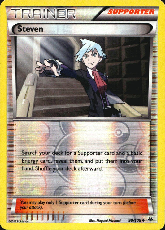 Steven 90/108 Uncommon Roaring Skies Pokemon Reverse Holo Near Mint