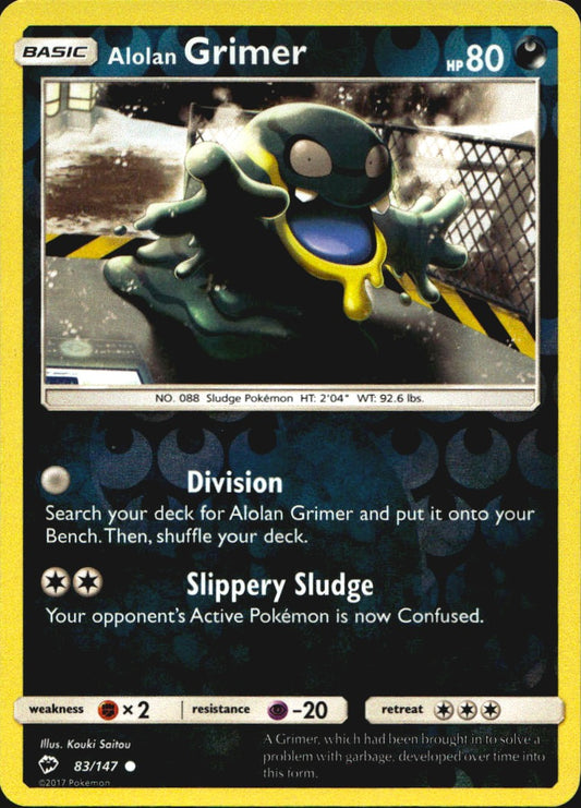 Alolan Grimer 83/147 Common Burning Shadows Pokemon Reverse Holo Near Mint