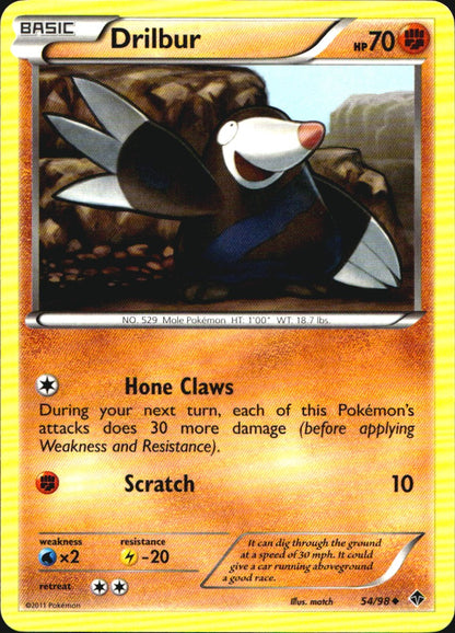 Drilbur 54/98 Uncommon Emerging Powers Pokemon Near Mint