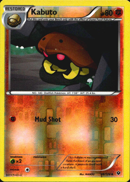 Kabuto 38/124 Uncommon Fates Collide Pokemon Reverse Holo Near Mint