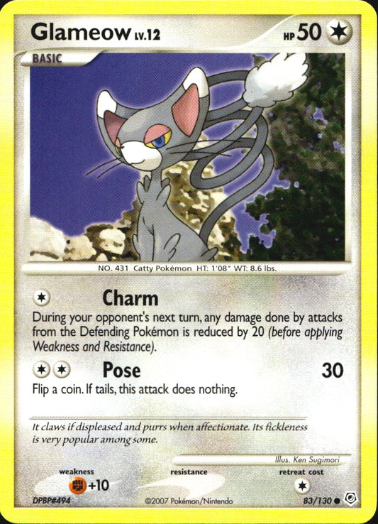 Glameow 83/130 Common Diamond & Pearl Pokemon Near Mint