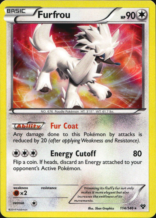 Furfrou 114/146 Holo Rare XY Pokemon Near Mint