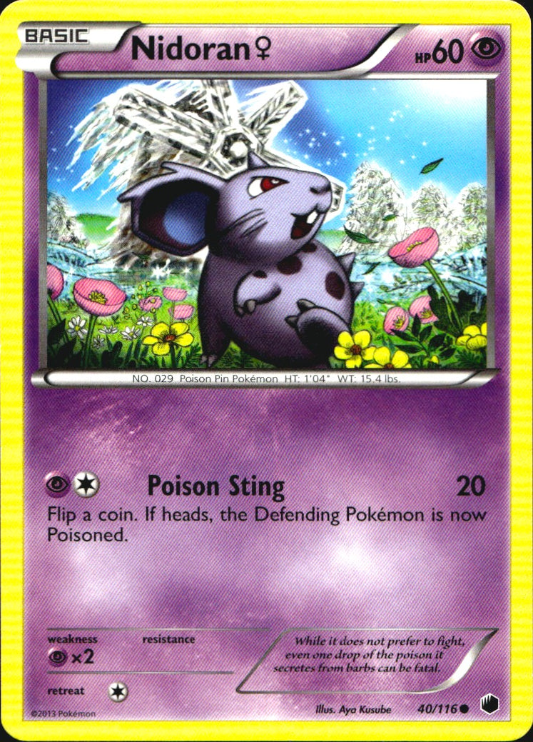Nidoran F 40/116 Common Plasma Freeze Pokemon Near Mint