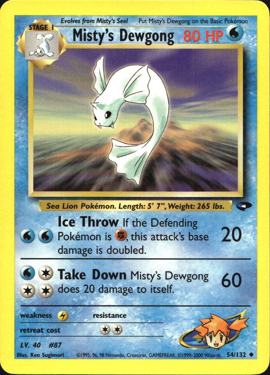 Misty's Dewgong 54/132 Uncommon Gym Challenge Pokemon Near Mint
