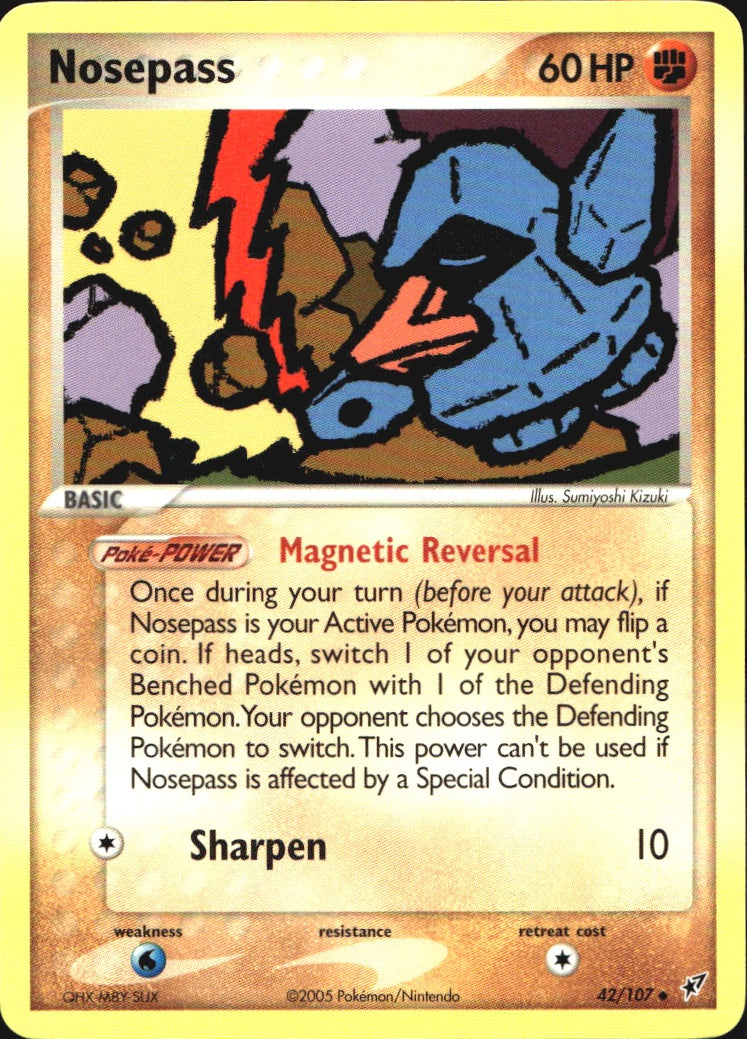 Nosepass 42/107 Uncommon Deoxys Pokemon Near Mint