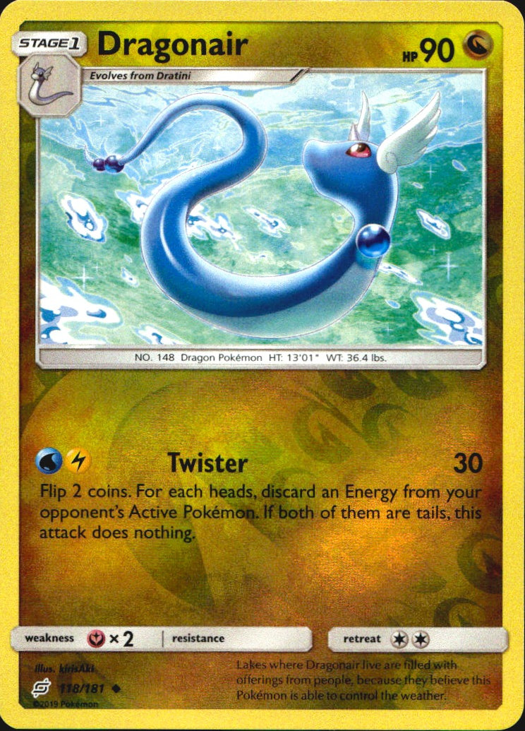 Dragonair 118/181 Uncommon Team Up Pokemon Reverse Holo Near Mint