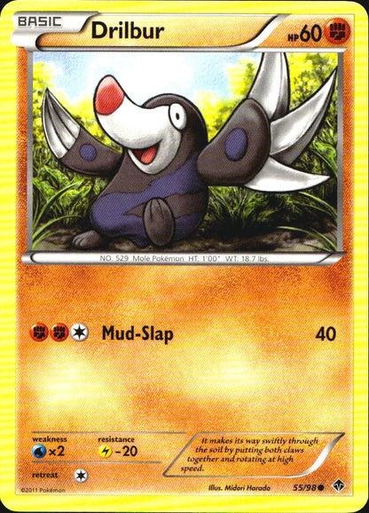 Drilbur 55/98 Common Emerging Powers Pokemon Near Mint
