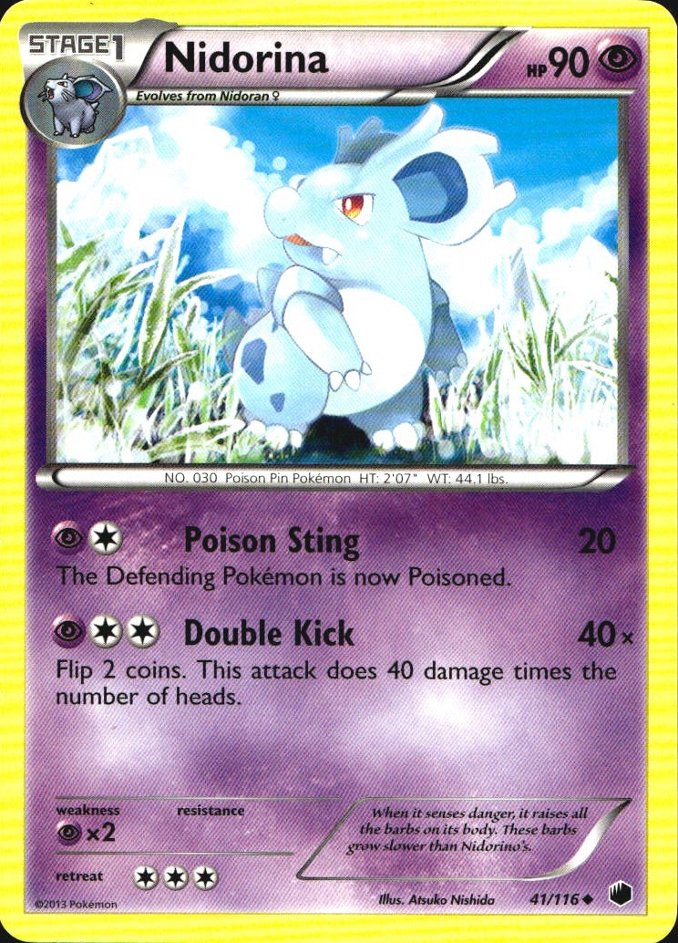 Nidorina 41/116 Uncommon Plasma Freeze Pokemon Near Mint