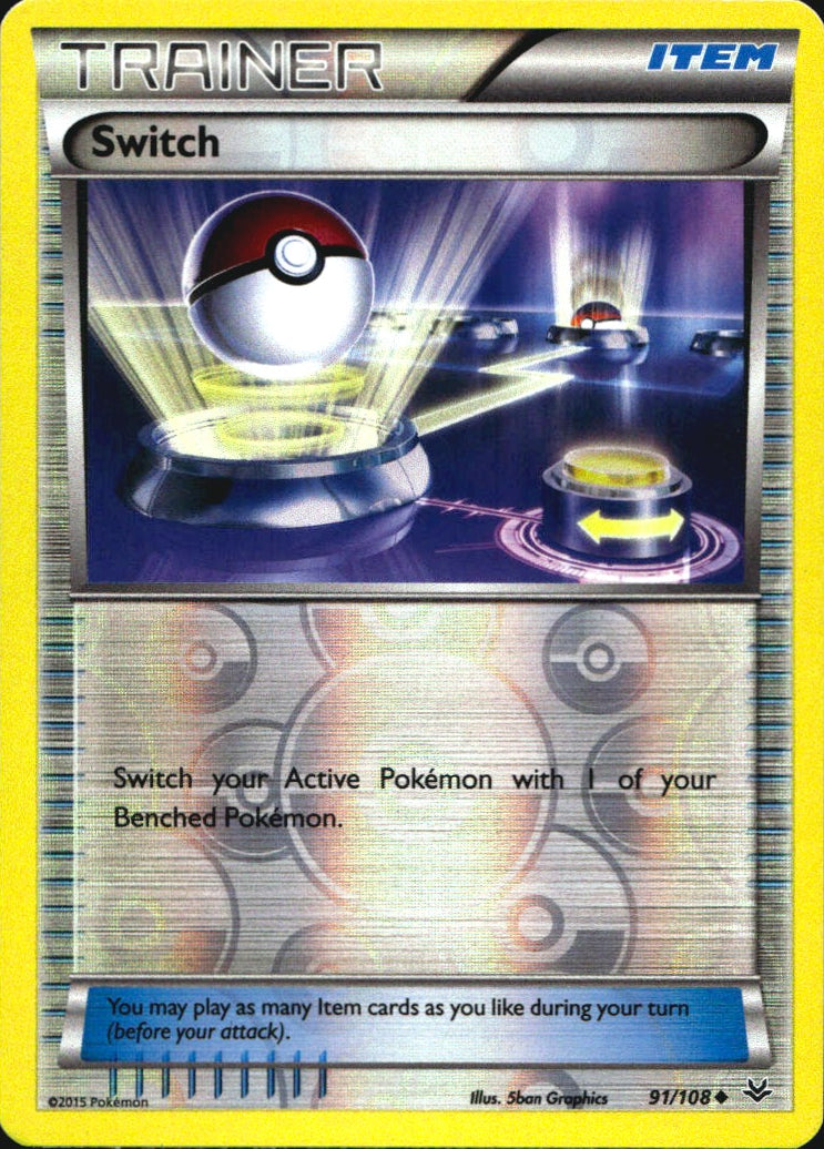 Switch 91/108 Uncommon Roaring Skies Pokemon Reverse Holo Near Mint