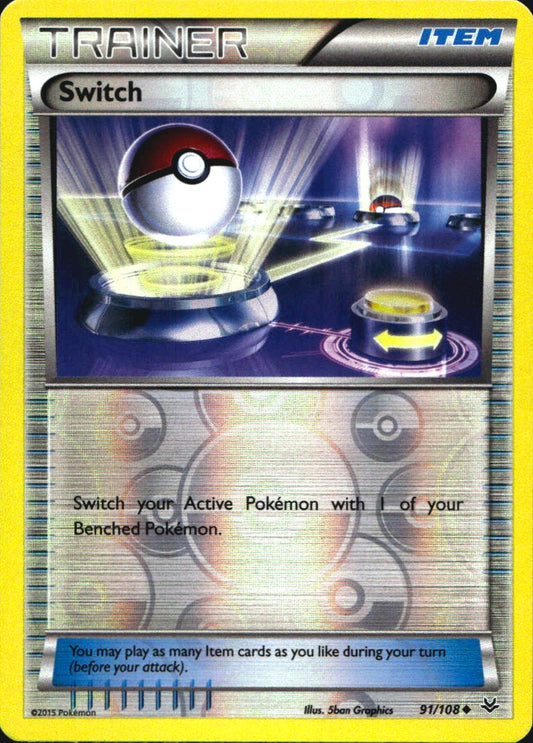 Switch 91/108 Uncommon Roaring Skies Pokemon Reverse Holo Near Mint