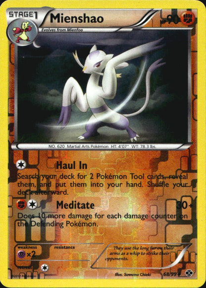 Mienshao 68/99 Uncommon Next Destinies Pokemon Reverse Holo Near Mint