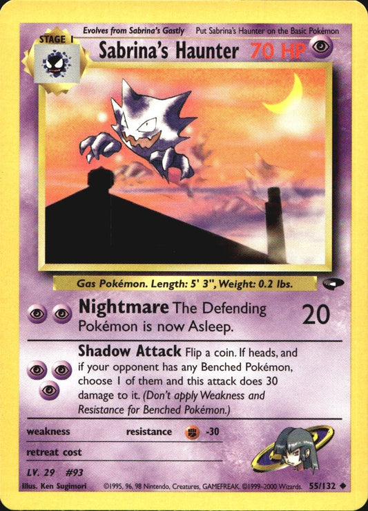 Sabrina's Haunter 55/132 Uncommon Gym Challenge Pokemon Near Mint