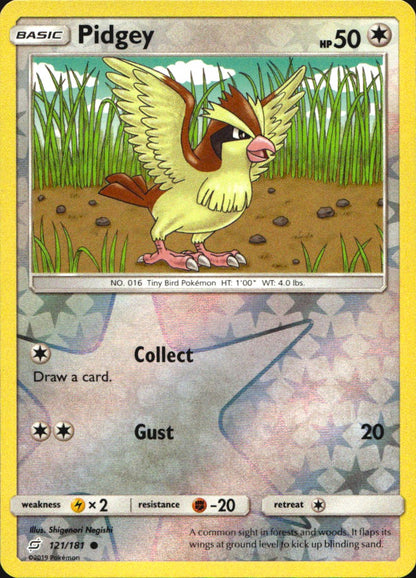 Pidgey 121/181 Common Team Up Pokemon Reverse Holo Near Mint