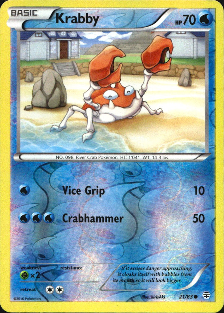 Krabby 21/83 Common Generations Pokemon Reverse Holo Near Mint
