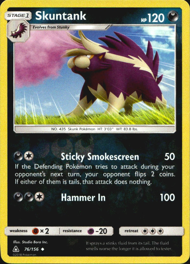 Skuntank 76/156 Uncommon Ultra Prism Pokemon Reverse Holo Near Mint