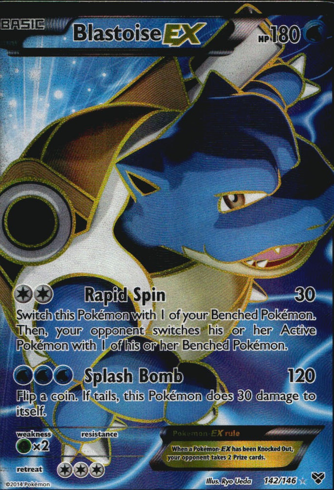Blastoise EX 142/146 Rare Ultra XY Pokemon Near Mint