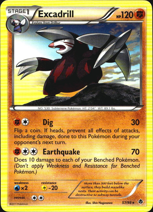 Excadrill 57/98 Rare Emerging Powers Pokemon Near Mint