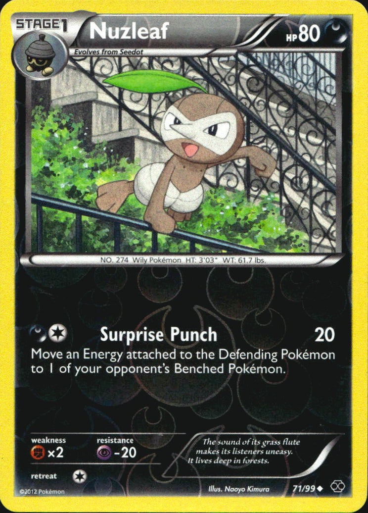 Nuzleaf 71/99 Uncommon Next Destinies Pokemon Reverse Holo Near Mint