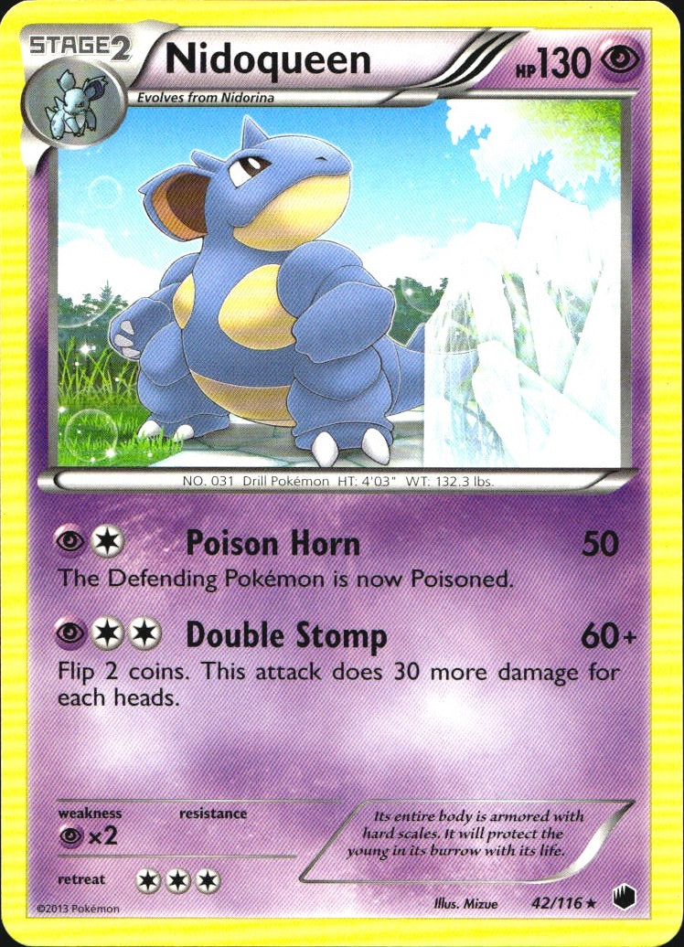 Nidoqueen 42/116 Rare Plasma Freeze Pokemon Near Mint