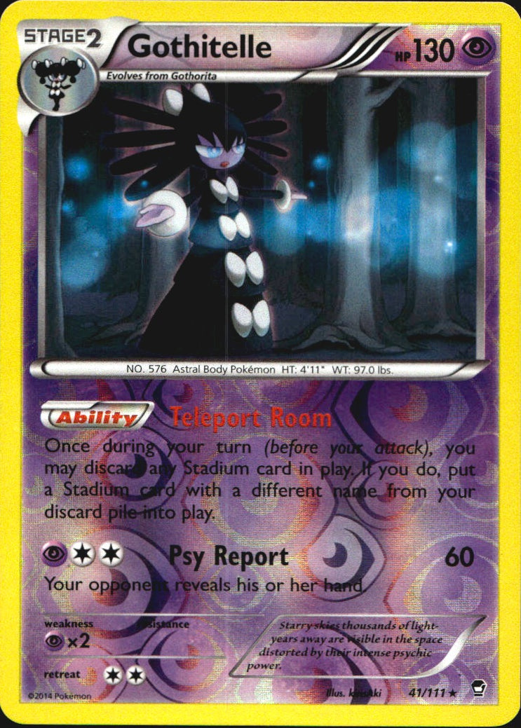 Gothitelle 41/111 Rare Furious Fists Pokemon Reverse Holo Near Mint