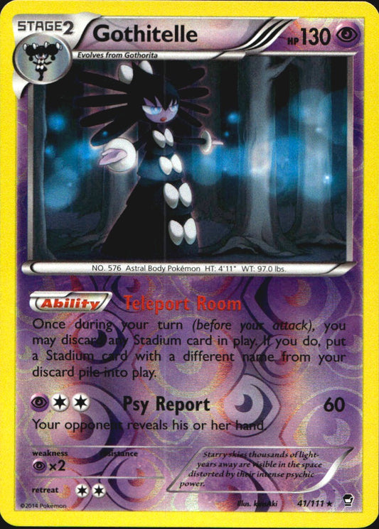 Gothitelle 41/111 Rare Furious Fists Pokemon Reverse Holo Near Mint