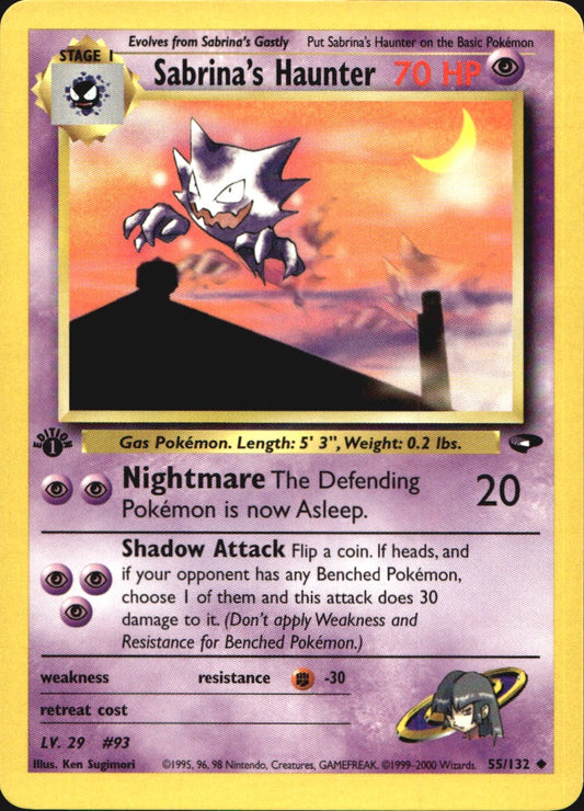 Sabrina's Haunter 55/132 Uncommon Gym Challenge Pokemon 1st Edition Near Mint
