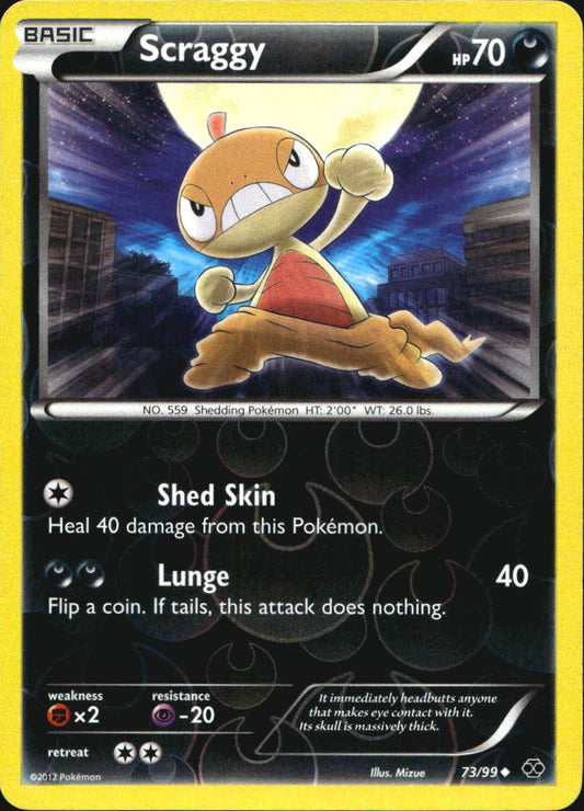 Scraggy 73/99 Uncommon Next Destinies Pokemon Reverse Holo Near Mint