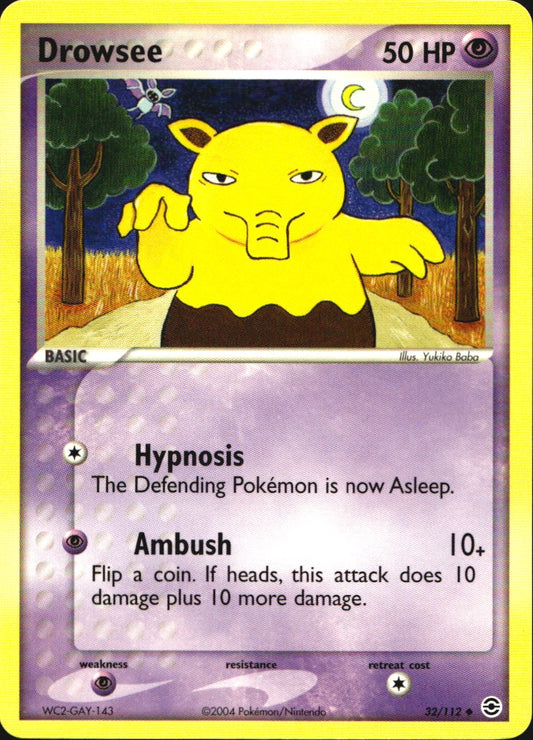 Drowzee 32/112 Uncommon FireRed & LeafGreen Pokemon Near Mint