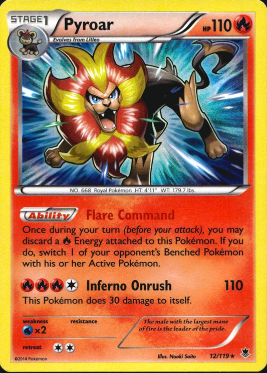 Pyroar 12/119 Holo Rare Phantom Forces Pokemon Near Mint