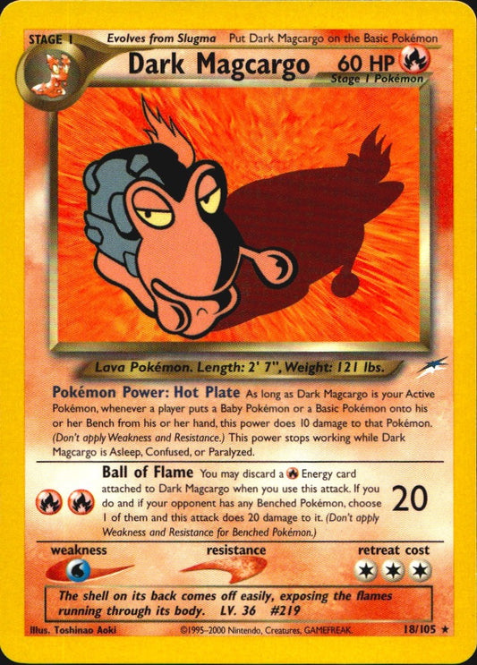Dark Magcargo 18/105 Rare Neo Destiny Pokemon Near Mint