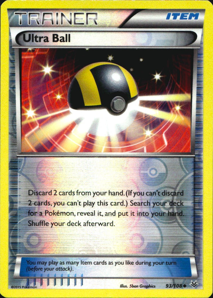 Ultra Ball 93/108 Uncommon Roaring Skies Pokemon Reverse Holo Near Mint