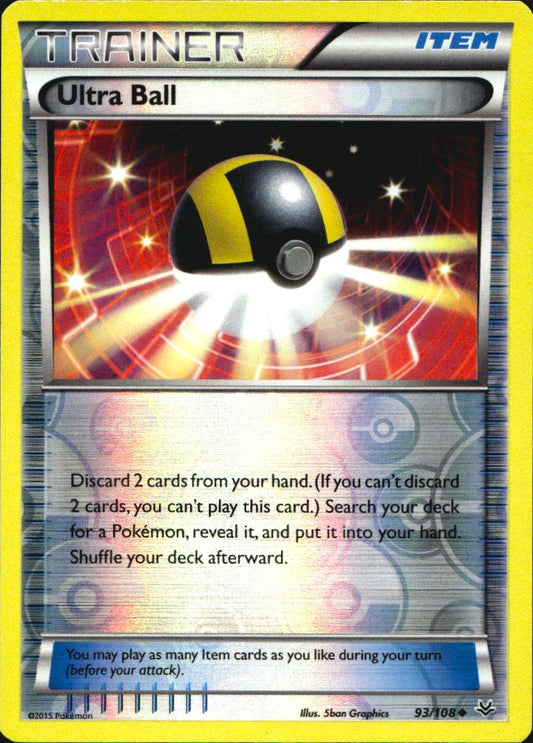 Ultra Ball 93/108 Uncommon Roaring Skies Pokemon Reverse Holo Near Mint