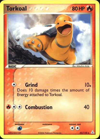Torkoal 33/110 Rare Holon Phantoms Pokemon Near Mint