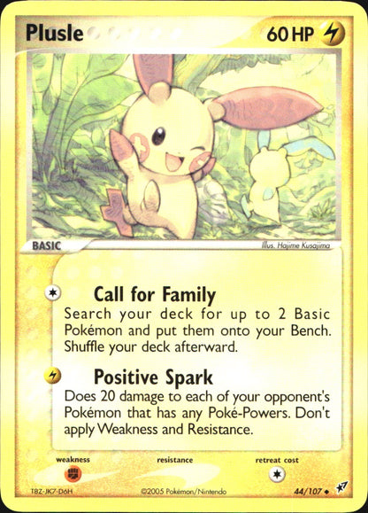 Plusle 44/107 Uncommon Deoxys Pokemon Near Mint