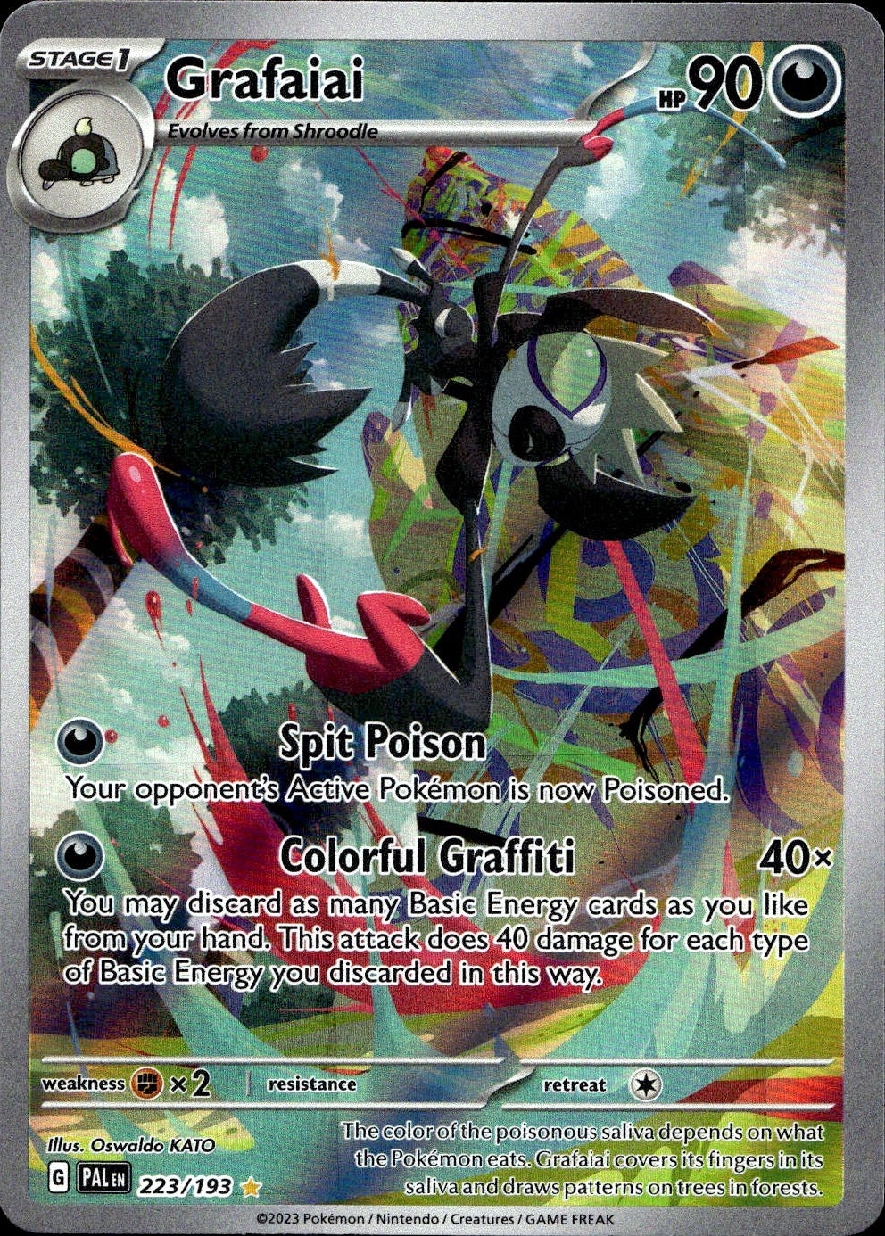 Grafaiai 223/193 Illustration Rare Paldea Evolved Pokemon Near Mint