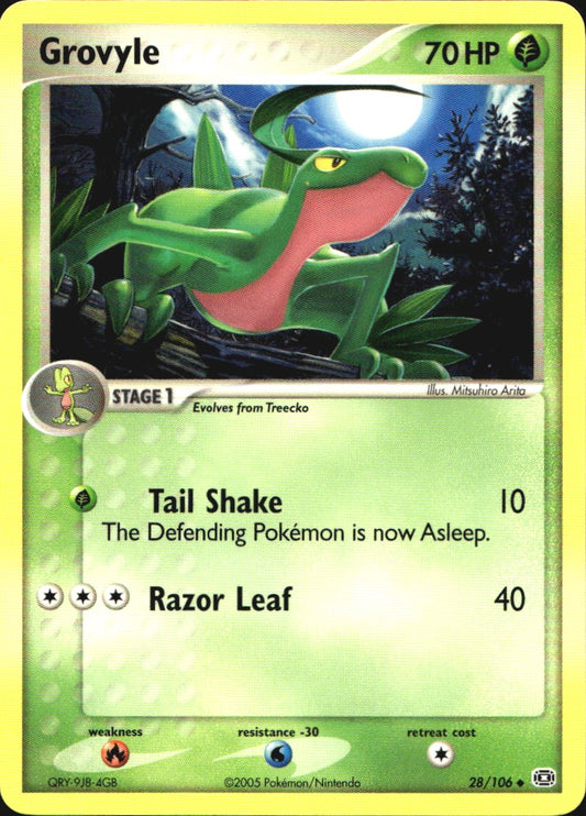 Grovyle 28/106 Uncommon Emerald Pokemon Near Mint