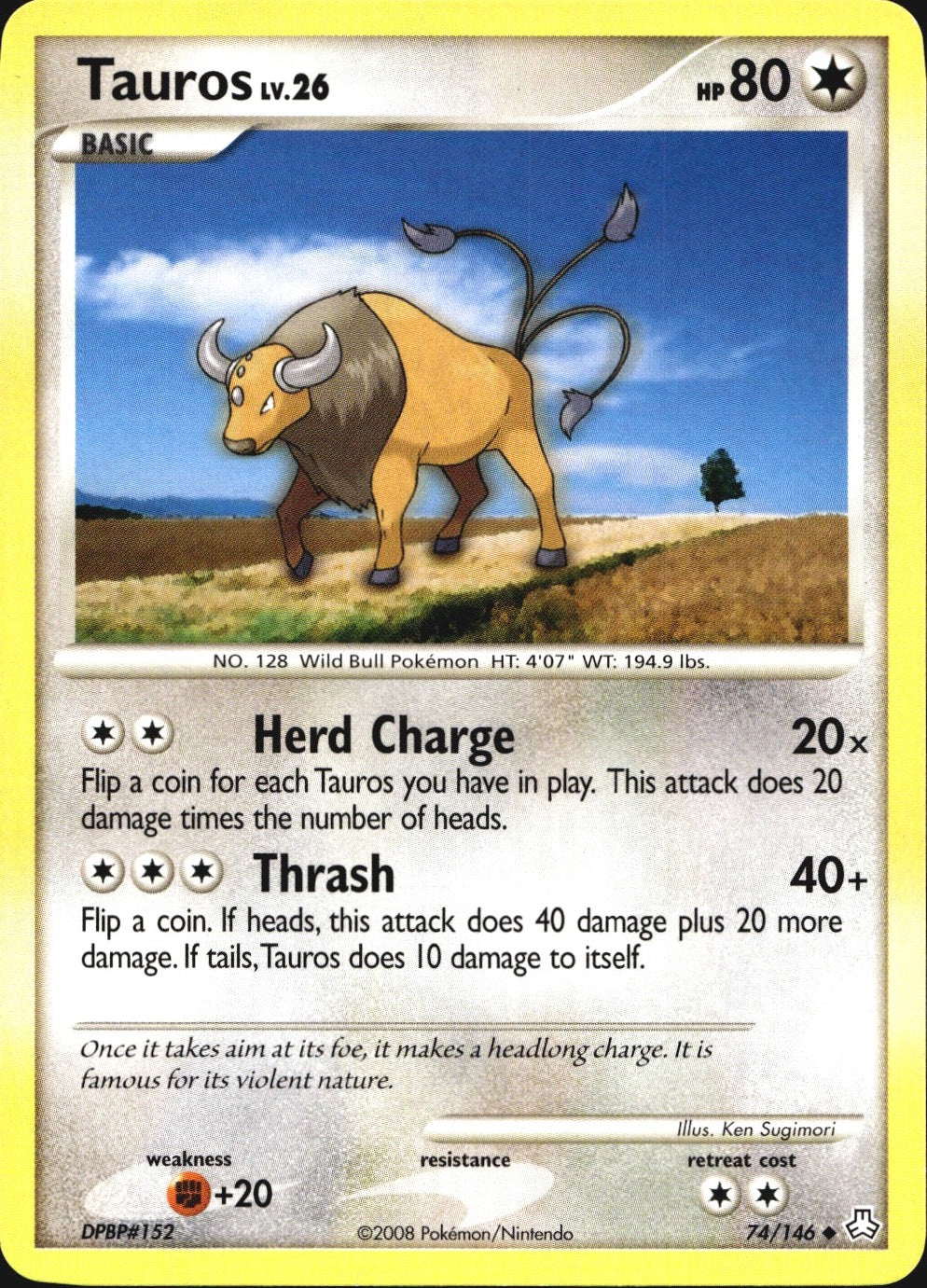 Tauros 74/146 Uncommon Legends Awakened Pokemon Near Mint